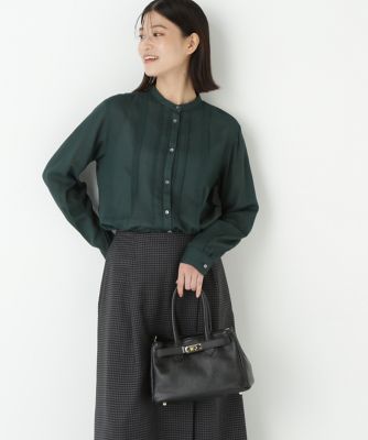 human woman (Women)/ヒューマンウーマン コットンジョーゼットボイルバンドシャツブラウス(0775210002) グリーン140 トップス【三越伊勢丹/公式】