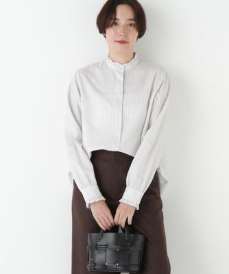 human woman (Women)/ヒューマンウーマン スタンドフリルブラウス(0775210003) ホワイト033 トップス【三越伊勢丹/公式】