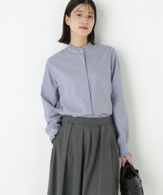 human woman (Women)/ヒューマンウーマン スタンドフリルブラウス(0775210003) ブルー113 トップス【三越伊勢丹/公式】