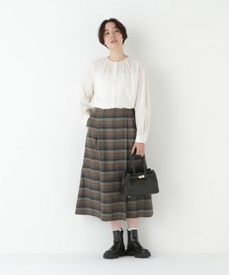 ◇ノーカラータックブラウス（0775210004） | human woman