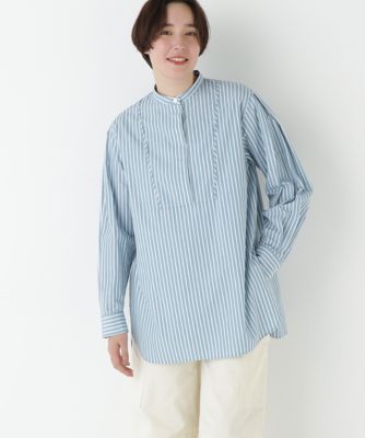 human woman (Women)/ヒューマンウーマン ストライプオーバーブラウス(0775210009) グリーン143 トップス【三越伊勢丹/公式】