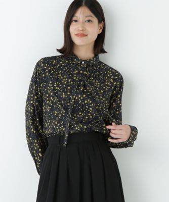 ＜human woman (Women)＞プチフラワープリントボウタイシャツブラウス（０７７５２１０１０１）