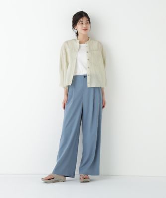 ◆ラミーバンドカラーシャツブラウス（０７７５２１０７０４）