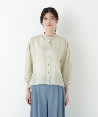 ◆ラミーバンドカラーシャツブラウス（０７７５２１０７０４）