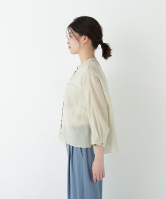 ◆ラミーバンドカラーシャツブラウス（０７７５２１０７０４）