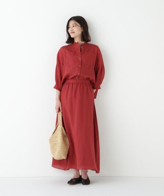 ◆ラミーバンドカラーシャツブラウス（０７７５２１０７０４）