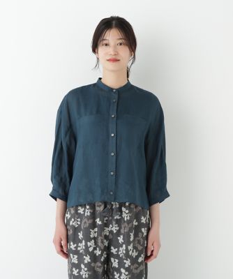 ◆ラミーバンドカラーシャツブラウス（０７７５２１０７０４）