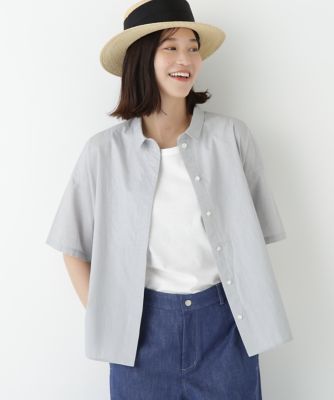 ＜human woman (Women)＞◆コットンストライプボックスシャツ（０７７５２１０７０５）