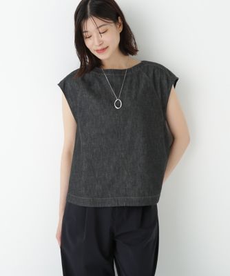 ＜human woman (Women)＞◆ライトオンスデニムボートネックブラウス（０７７５２１０７０６）