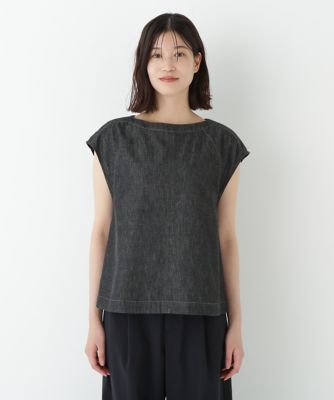 ◆ライトオンスデニムボートネックブラウス（０７７５２１０７０６）