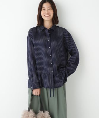 美品　JOHNLAWRENCESULLIVAN シアーブラウス ストライプ 美品 JOHNLAWRENCESULLIVAN シアーブラウス ストライプ - メルカリ