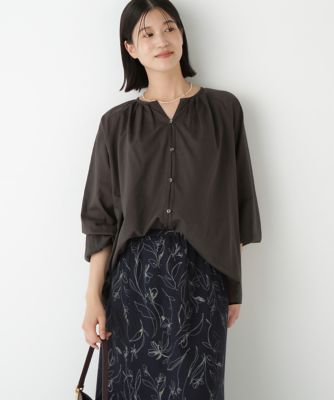 ◆ダイヤドットギャザーブラウス（０７７５２１０９００）