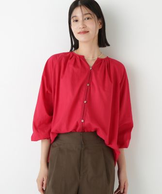 ◆ダイヤドットギャザーブラウス（０７７５２１０９００）