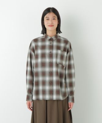 とわ 出品 ◇オンブレーチェックオーバーシャツ（0775210906