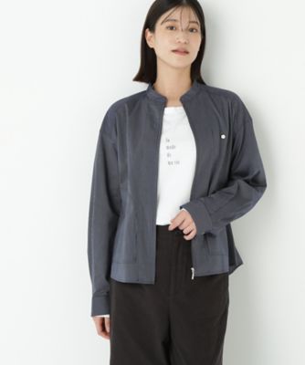 human woman (Women)/ヒューマンウーマン ツイルストライプジップシャツブルゾン(0775210910) ネイビー123 トップス【三越伊勢丹/公式】