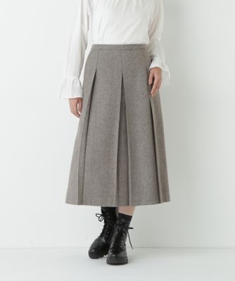 ヘリンボーンツィードタックスカート（0775220100） | human