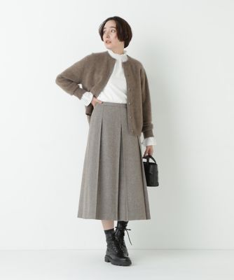 ヘリンボーンツィードタックスカート（0775220100） | human