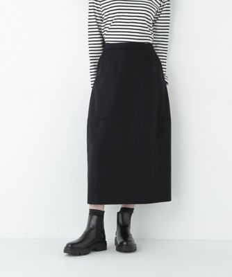 human woman (Women)/ヒューマンウーマン ウールサキソニーコクーンスカート(0775220102) ネイビー120 ロングスカート【三越伊勢丹/公式】
