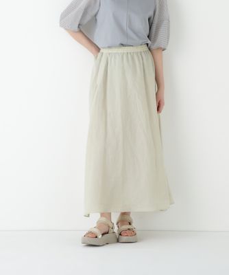 human woman (Women)/ヒューマンウーマン ラミーサイドボックスタックギャザースカート(0775220701) ベージュ040 ロングスカート【三越伊勢丹/公式】