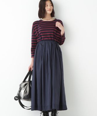 【SALE】human woman (Women)/ヒューマンウーマン コットンローンギャザースカート(0775220804) ネイビー120 【三越伊勢丹/公式】