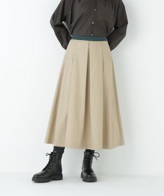 human woman (Women)/ヒューマンウーマン コットンナイロンツイルスカート(0775220902) ベージュ040 ひざ丈スカート【三越伊勢丹/公式】