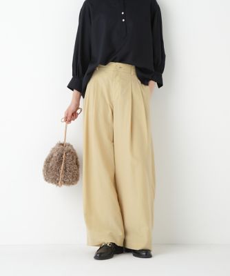 ＜human woman (Women)＞◆綿ナイロンタッサータックワイドパンツ（０７７５２３０８０７）