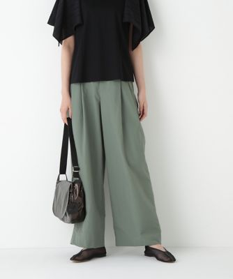 【SALE】human woman (Women)/ヒューマンウーマン 綿ナイロンタッサータックワイドパンツ(0775230807) カーキ180 パンツ・ズボン【三越伊勢丹/公式】
