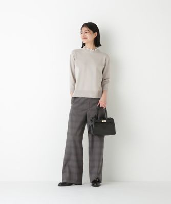 ◇強撚シャークスキンセミワイドパンツ（0775230902