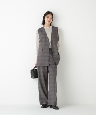 ◇強撚シャークスキンセミワイドパンツ（0775230902