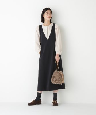 ◇ストレッチポンチVネックジャンパースカート（0775240900