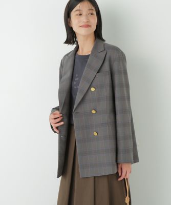 ＜human woman (Women)＞◆強撚シャークスキンピークドラペルジャケット（０７７５２５０９００）