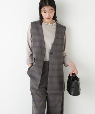 ＜human woman (Women)＞◆強撚シャークスキンノーカラージレ（０７７５２５０９０１）