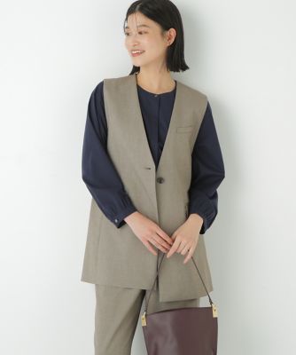 ◇強撚シャークスキンノーカラージレ（0775250901