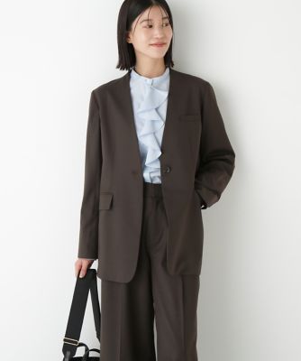 ◇Vネックノーカラージャケット（0775250902