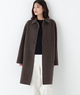 human woman (Women)/ヒューマンウーマン リバーシブルステンカラーリバーコート(0775251101) ブラウン050 コート・ジャケット【三越伊勢丹/公式】