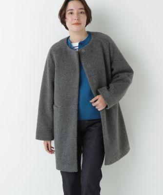human woman (Women)/ヒューマンウーマン ボアノーカラーコート(0775251106) グレー021 コート・ジャケット【三越伊勢丹/公式】