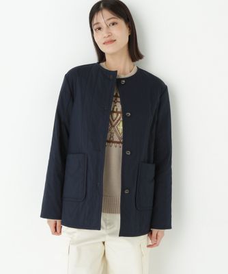 human woman (Women)/ヒューマンウーマン バーティカルキルティングノーカラージャケット(0775255001) ネイビー120 コート・ジャケット【三越伊勢丹/公式】