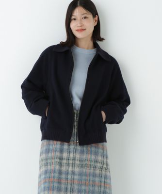 human woman (Women)/ヒューマンウーマン Wメルトンショートジップブルゾン(0775255100) ネイビー120 コート・ジャケット【三越伊勢丹/公式】