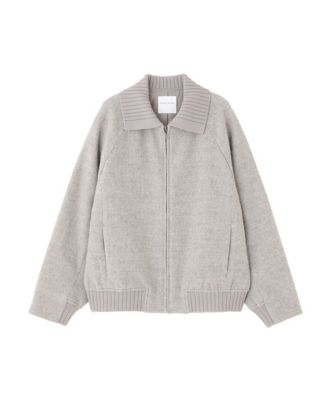 human woman (Women)/ヒューマンウーマン シェットランドリサイクルWショートジップブルゾン(0775255101) グレー020 コート・ジャケット【三越伊勢丹/公式】