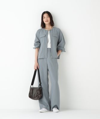 ♡極美品♡ セオリー　コットンウール　ブルゾン　ジップアップ　S ベージュ ◇クルーネックショートブルゾン（0775255800