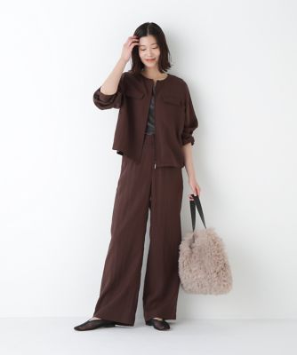 ⭐️最終価格⭐️プリーツプリーズテリージョンソンコラボチュニック⭐️極美品❣️ ◇クルーネックショートブルゾン（0775255800