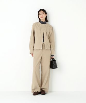 美品❣️サマーブルゾン ◇ストレッチエアリードットコードノーカラーブルゾン