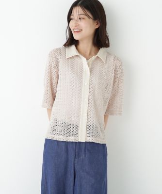 ◆クロッシェレース半袖シャツ（０７７５２６０７１２）