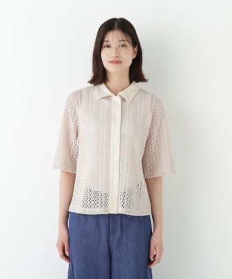 ◆クロッシェレース半袖シャツ（０７７５２６０７１２）