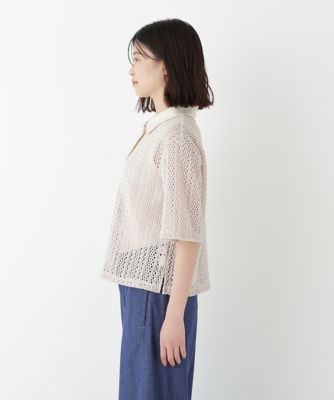 ◆クロッシェレース半袖シャツ（０７７５２６０７１２）