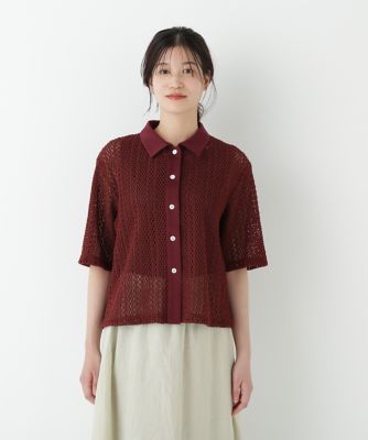 ◆クロッシェレース半袖シャツ（０７７５２６０７１２）