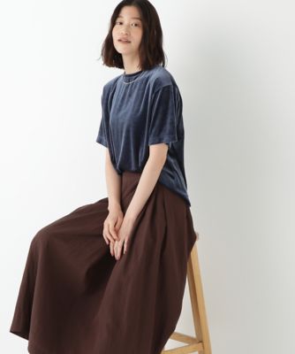 【SALE】human woman (Women)/ヒューマンウーマン ベロアTシャツ(0775260812) ブルー110 トップス【三越伊勢丹/公式】