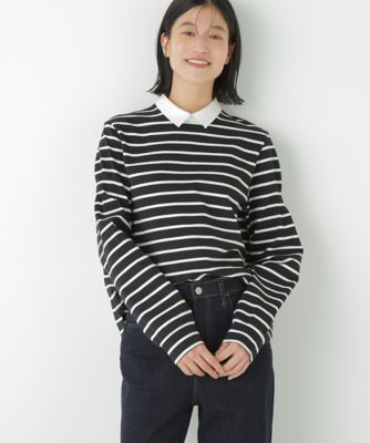 ＜human woman (Women)＞◆ストレッチポンチシャツカラードッキングプルオーバー（０７７５２６０９１５）
