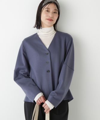 human woman (Women)/ヒューマンウーマン ダンボールVネックカーディガン(0775260916) ブルー110 トップス【三越伊勢丹/公式】