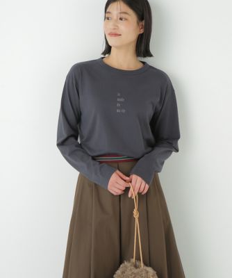 human woman (Women)/ヒューマンウーマン ロゴ長袖Tシャツ(0775260918) グレー021 トップス【三越伊勢丹/公式】